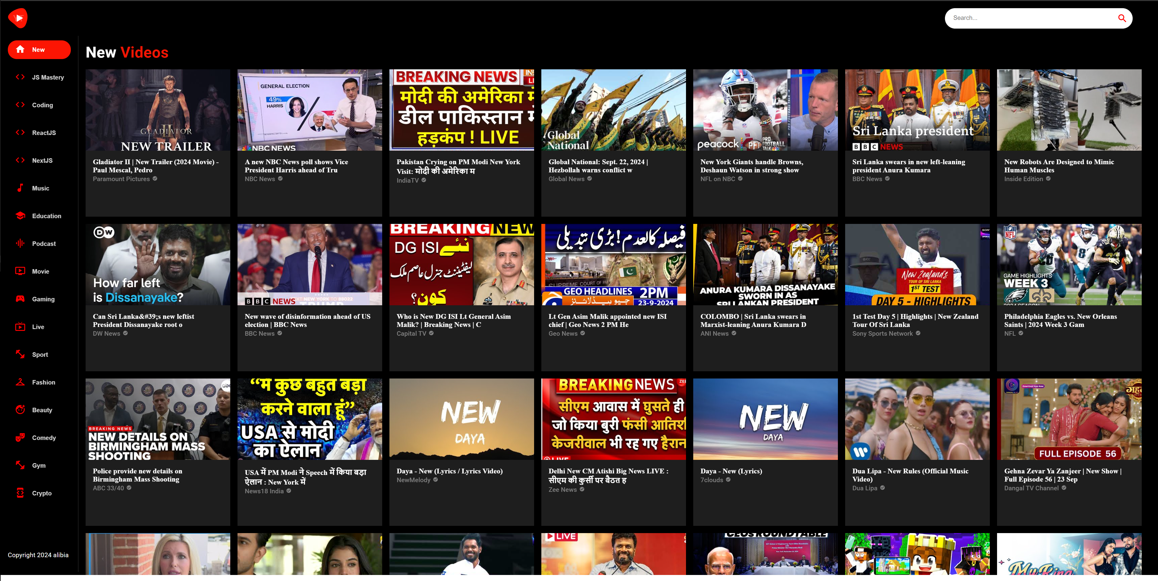 Reproduction de l’interface YouTube