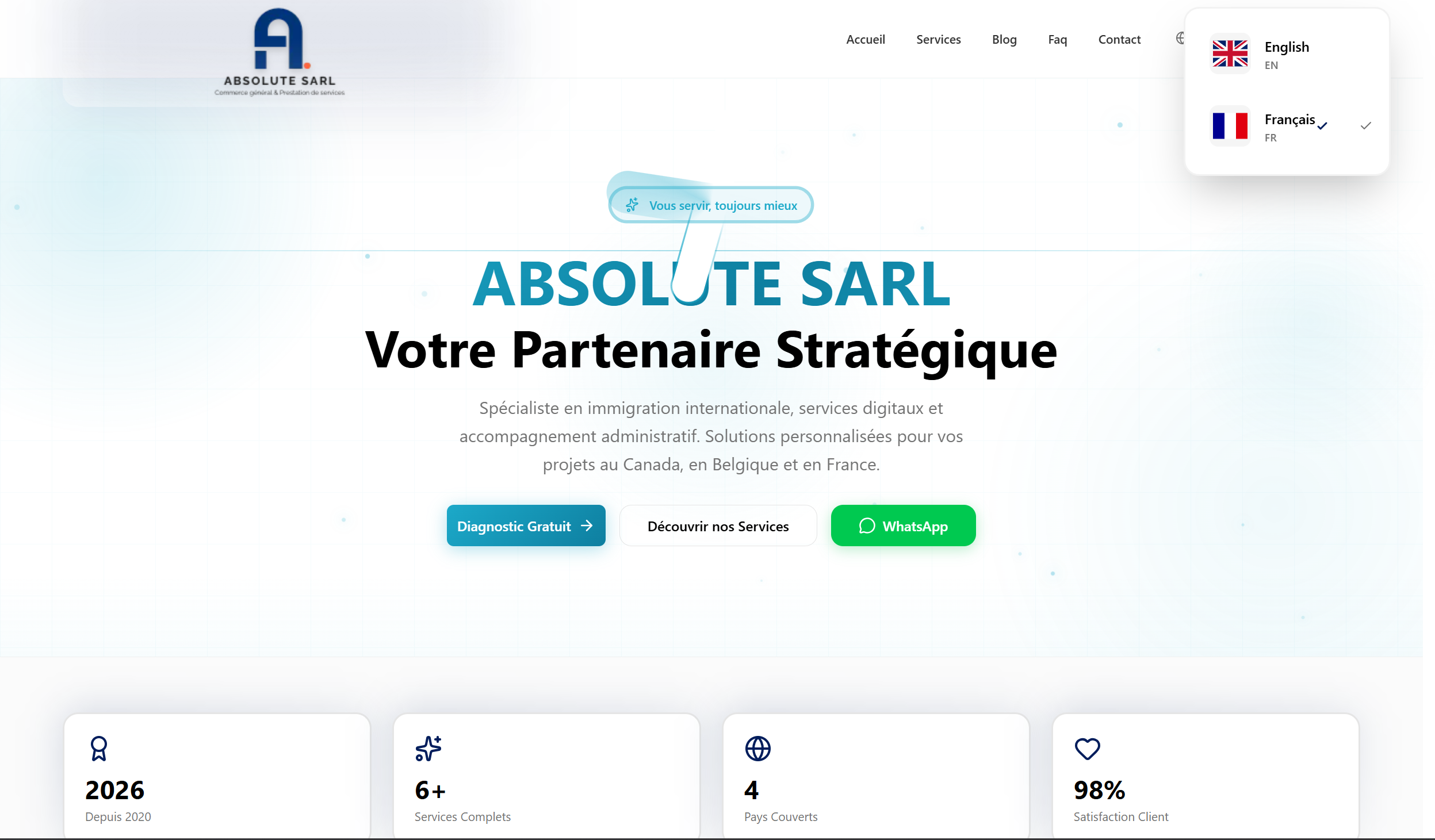 Absolute SARL — Plateforme Immigration & Services