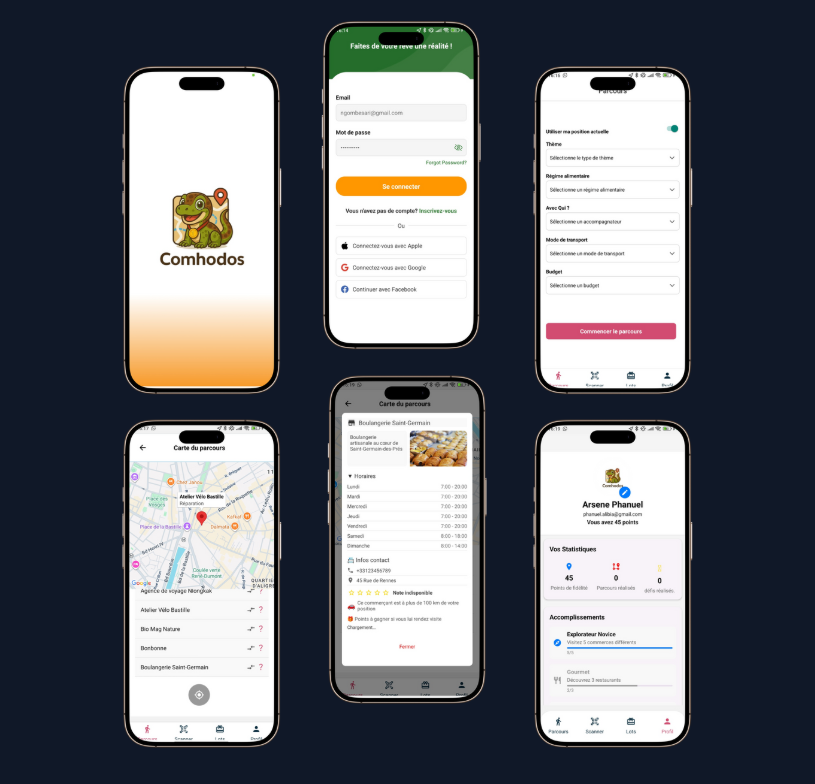 FortibTech  → Hodos Application Mobile de Parcours Découverte et Fidélisation Locale 📍